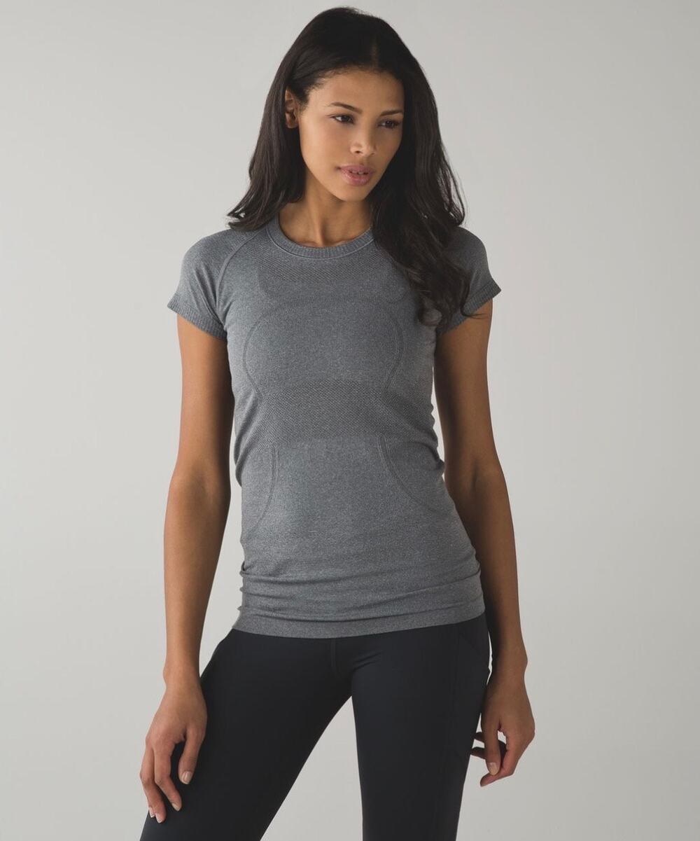 Lululemon Swiftly Tech Short Sleeve Crew Heathered Slate Gray Size 8 EUC